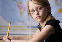 Girl back to School Eye Exam
